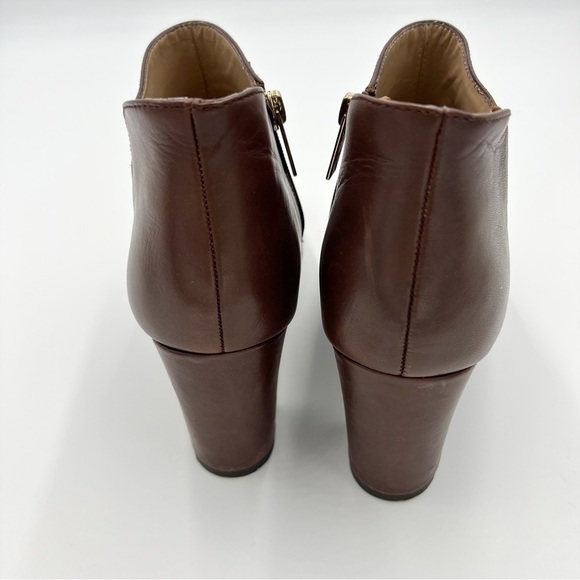 H by Halston "Anna" Brown Leather Western Ankle Booties - Picture 7 of 9